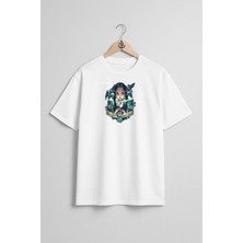 Oversize Wednesday Addams Göğüs Tasarımlı Unisex T-Shirt