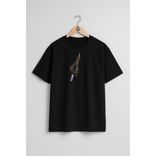 Oversize Eurofighter Typhoon Türk Hava Kuvvetleri Göğüs Tasarımlı Unisex T-Shirt