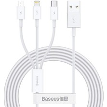 Baseus Superior Series (Micro+Lightning+Type-C) Üçlü Hızlı Şarj Veri Kablosu 3 - 12468-4936