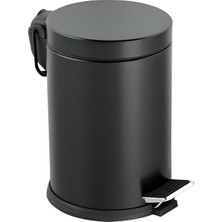 Şık Siyah Paslanmaz Çöp Kovası 5 Litre, Ev, Ofis, Banyo, Mutfak, Balkon Için Ideal