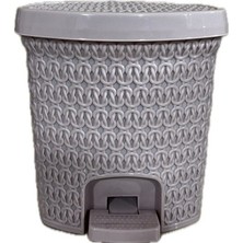 12 Litre Pedallı Çöp Kova Bej Dantel Tasarımı