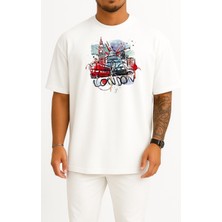 Oversize London - Londra Çizim Göğüs Tasarımlı Unisex T-Shirt