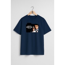 Oversize 007 James Bond Göğüs Tasarımlı Unisex T-Shirt