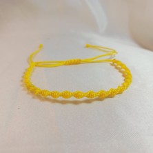 Crystal Atelier Sarı Spiral Makrome Örgü İp Bileklik, Suya Dayanıklı Makrome Bileklik, Asansörlü Ayarlanabilir El Yapımı Unisex Bileklik, Makrome Bileklik, Örgü Bileklik, İp Bileklik, Hediyelik Takı