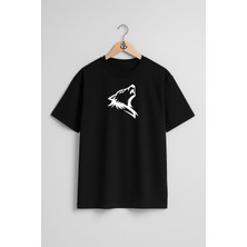 Oversize Kurt Wolf Göğüs Tasarımlı Unisex T-Shirt