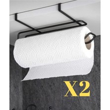 Teknotrust Ikili Krom ve Siyah Dolap Kapağı Havluluk, Banyo ve Mutfak Askısı