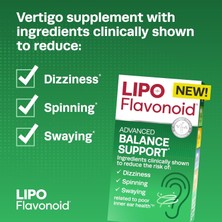 Lipo Flavonoid Lipo-Flavonoid Balance Support Supplement - Inner Ear Health & Vertigo Relief With Ginkgo Biloba, Bioflavonoids, & B-Vitamins - Reduces Dizziness, Spinning, & Swaying - 30-Count