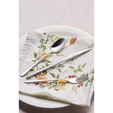 18 Parça 6 Kişilik Çatal, Kaşık ve Bıçak Seti, Gümüş Renk