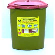 5 Adet 1,3 Lt Kesici ve Delici Tıbbi Enfekte Atık Kutusu, Sarı, Güvenli ve Pratik Kullanım