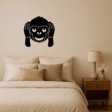 Şirin Maymun Emoji Mdf Dekoratif Tablo - MRS6750-6709