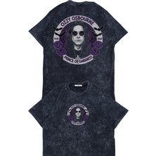 Unisex Ozzy Osbourne 1948-2025 Sırt Baskılı Yıkamalı T-Shirt, Oversize Black Sabbath Temalı Tişört