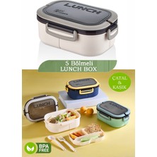 6 Bölmeli Renkli Taşınabilir Yemek Kabı ve Saklama Kutusu