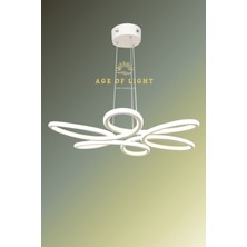 3 Renk Yanabilen Beyaz Kasa LED Avize, Ultra Aydınlatma, Modern Tasarım