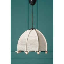 El Yapımı Şık Beyaz Avize, Zarif ve Modern Tasarım, Evinizin Atmosferini Güzelleştirir.