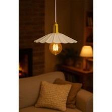 Şık Beyaz Metal Avize, Sarkıt, Modern Aydınlatma Dekoru