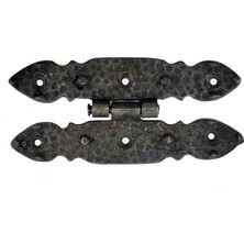Antika Tarz Dekoratif Pirinç Düğmeli Menteşe - 142X69 Mm, Oksit