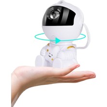 Beyaz Yıldızlı Projeksiyon Gece Lambası Galaksi Dekoratif Işık Balkon Kamp ve Oda Süsü