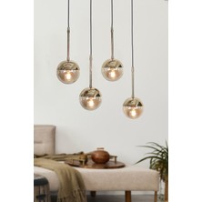 Gold ve Siyah Detaylı Şık Tasarım Sarkıt Avize, Modern Dekorasyon Için Ideal.