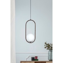 Şık Eskitme Metal ve Beyaz Camlı Modern Sarkıt Avize