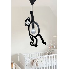 Ahşap Maymun Sarkıt Avize, Bebek ve Çocuk Odası, Şık ve Dekoratif, Siyah