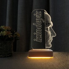 3D LED Gece Lambası Öğretmenlere Özel Atatürk Tasarımı Hediye