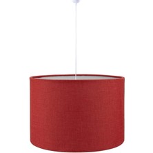 Kırmızı Silindir Sarkıt Avize, Beyaz Kablo, Yüksek Kalite Kumaş Dekoratif Tasarım