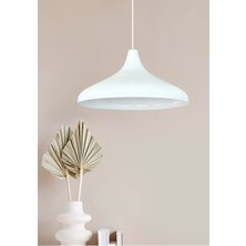 Büyük Boy Metal Sarkıt, Endüstriyel Tasarım, Beyaz, Modern ve Şık Aydınlatma Parçası