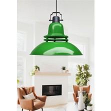 Yeşil Renkli Endüstriyel Büyük Boy Metal Sarkıt Işıklık