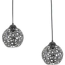 Şık Beyaz Ferforje Yıldız ve Top Motifli Retro Sarkıt Avize