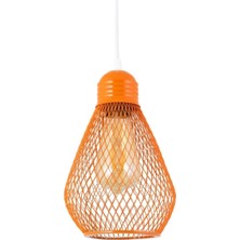 Modern Turuncu Ferforje Sarkıt Avize, Şık ve Sıcak Ortamlar Için Ideal Seçim.