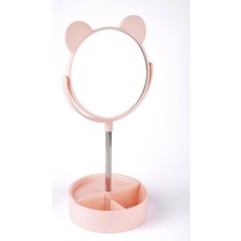 About The Perfect Çift Taraflı Büyüteçli Masaüstü Ayna Pembe Renk Geometrik Tasarım Poliresin Malzeme