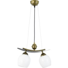 Modern Tarz Kayık Model Metal Camlı Sarkıt Avize - Beyaz, Şık ve Şık Aydınlatma