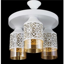 Şık Üçlü Spor Modern Retro Rustik Avize Beyaz Işıklandırma