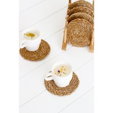 6'lı El Yapımı Hasır Bardak Altlığı Seti, Fincan ve Kupa Için Şık Tasarım