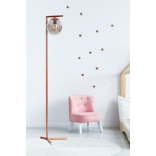 Füme Camlı Metal Gövdeli Modern Yerden Aydınlatma Lambası