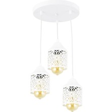 Modern Spor Avize, Papatya Desenli, Beyaz Renk, Şık ve Kullanışlı Tasarım