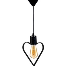 Şık Siyah Metal Sarkıt Avize, Rustik Ferforje Tavan Lambası