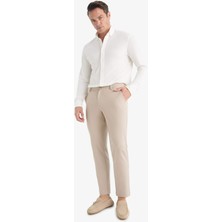 DeFacto Tailored Fit Düz Paça Her Yöne Esneyen Yumuşak Tuşe Cepli Pantolon C7508AX25AU