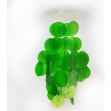 Yeşil ve Naturel 8 Inç Rüzgar Çanı, Şık ve Sakinleştirici Dekor Parçası