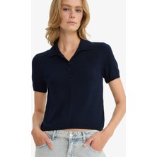 DeFacto Fitted Polo Yaka Kısa Kollu Triko Kazak F2885AX25AU