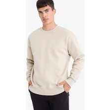DeFacto Relax Fit Bisiklet Yaka Kalın İçi Yumuşak Tüylü Basic Düz Sweatshirt T5139AZ25AU