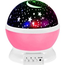 Renkli Dönen Star Master Gece Lambası, Pembe Kapaklı, Büyüleyici Işık Efekti