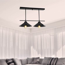 Şık Siyah 2'li Avize Takımı, Modern ve Zarif Aydınlatma Seçeneği