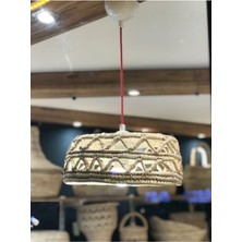 Sarı Hasır Tavan Aydınlatma, Şık ve Doğal Tasarım ile Ortamınıza Sıcaklık Katar.