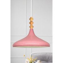Pembe Ahşap Tekli Sarkıt Avize, Modern ve Şık Aydınlatma Seçeneği