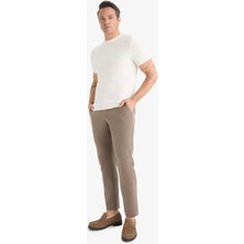 DeFacto Tailored Fit Düz Paça Her Yöne Esneyen Yumuşak Tuşe Cepli Pantolon C7508AX25AU