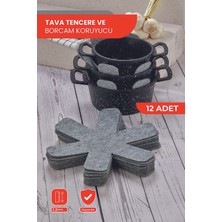 12'li Keçe Seti, 30X30 Cm, Tava ve Borcam Koruyucu, Çizdirmez, Dayanıklı