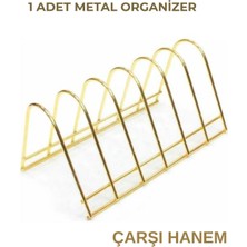 Altıli Metal Tabaklık, Şık Gold Renkli Organizer ve Tepsi, Bulaşıklık Için Ideal.