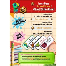 Brawl Stars Okul Etiketi Defter Etiketi Kalem Etiketi Kişiye Özel Suya Dayanıklı Isim Yazılabilien