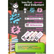 Kuromi Okul Etiketi Defter Etiketi Kalem Etiketi Kişiye Özel Suya Dayanıklı Isim Yazılabilien